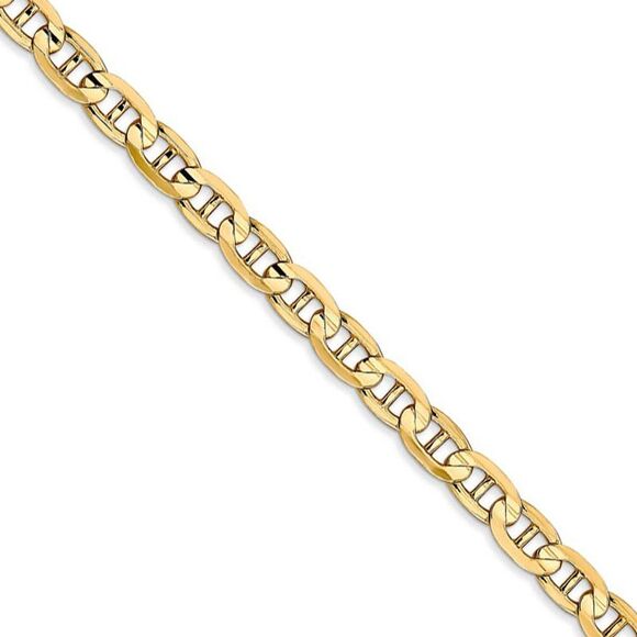 4.5mm, 14k Yellow Gold, Solid Concave Anchor Chain Necklace, 16 Inch - Picture 1 of 8
